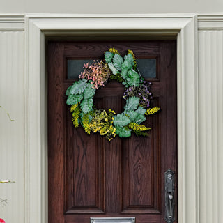 Safavieh Faux 21" Chrysanthemum and Dusty Miller Wreath