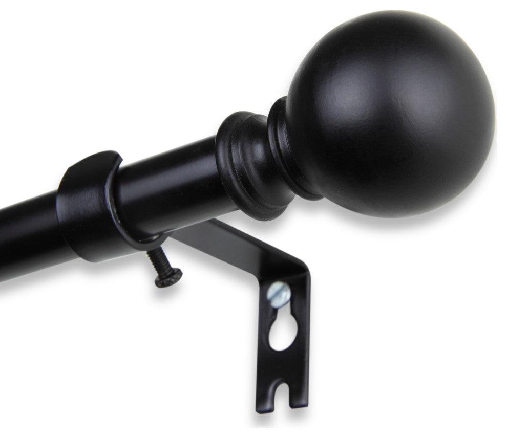 Luna Curtain Rod, Black, 18-28"