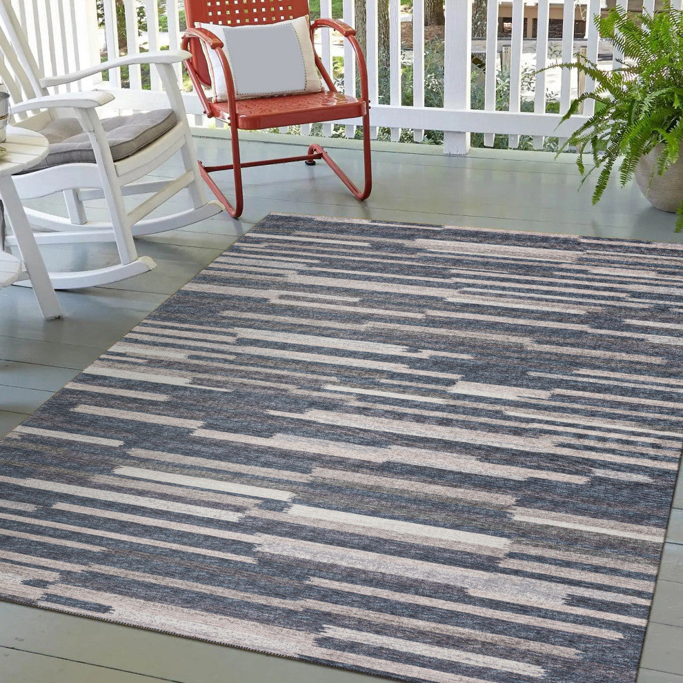 Indoor/Outdoor Sedona SN8 Slate Machine Washable 8' x 10' Rug