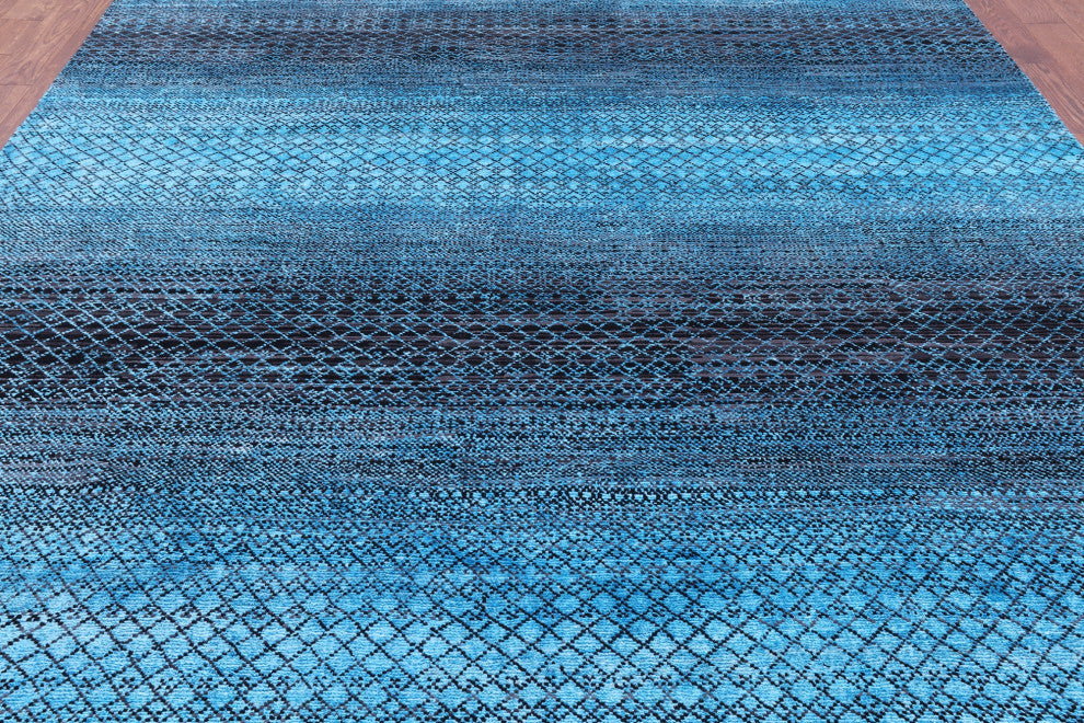 Wool & Silk Savannah Grass Hand Knotted Rug 9' 0" X 11' 10" - Q15440