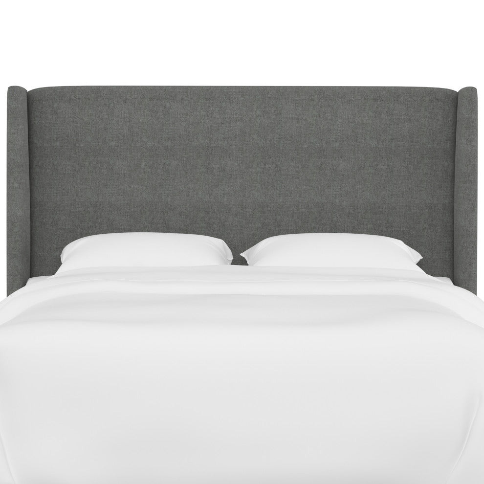 Maxwell Queen Square Wingback Headboard, Zuma Charcoal