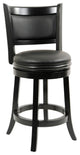 Benzara BM61364 Round Swivel Counter Stool with Padded Seat & Back, Black