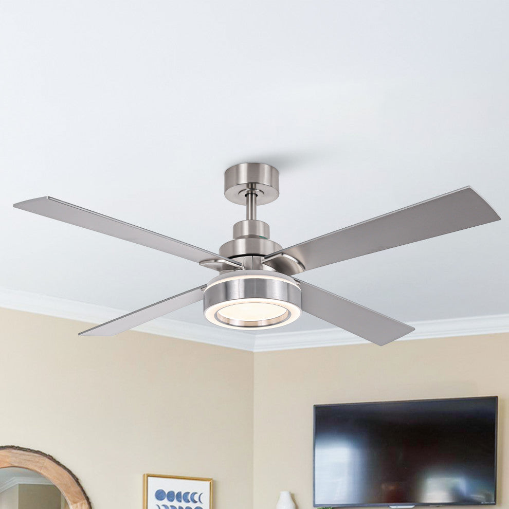 52-inch Modern LED Ceiling Fan with Light and Remote