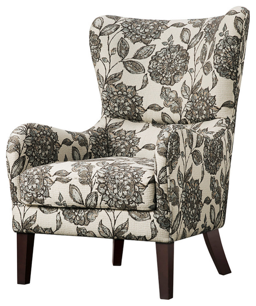 Madison Park Arianna Swoop Wing Chair, Floral