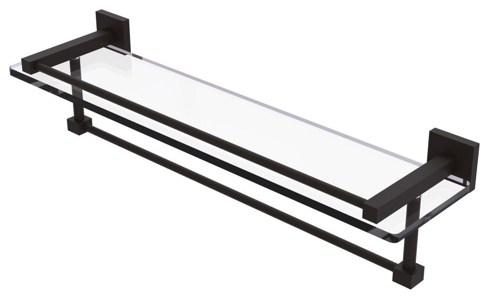 Montero 22" Glass Shelf with Towel Bar, Oil Rubbed Bronze