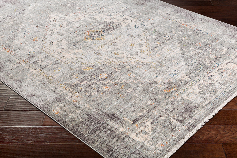 Surya Presidential PDT-2311 5'x8'2" Rug, Gray/Ivory/Butter/Pale Blue/Blue/Lime