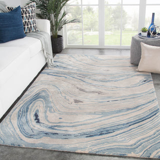 Jaipur Living Atha Handmade Abstract Blue and Gray Area Rug 10'x14'