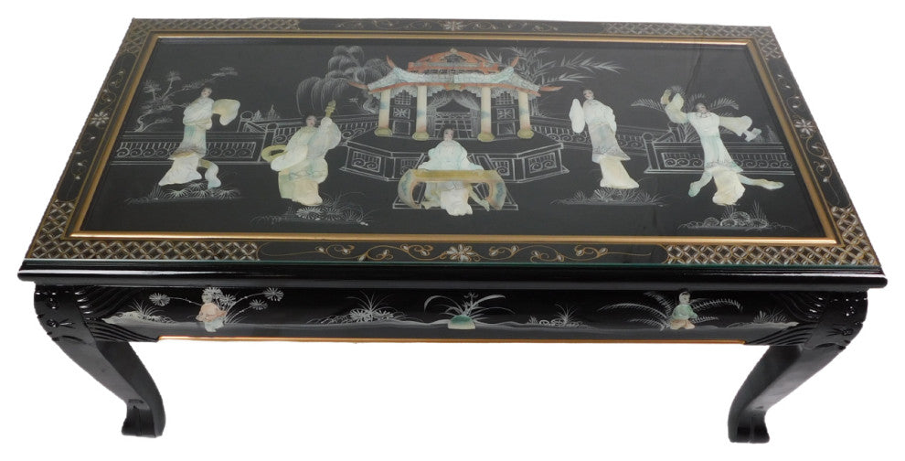Ball and Claw Lacquer Mother of Pearl Inlaid Dragon Coffee Table
