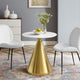 Dining Table, Round, Wood, Metal, Gold White, Modern, Cafe Bistro Restaurant