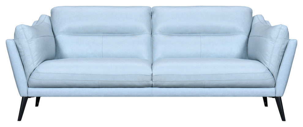 Franz Mint Leather Sofa, Sky Blue