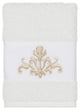 Scarlet Embellished Washcloth, White