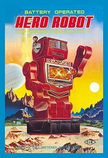 Battery Operated Hero Robot- Gallery Wrapped Canvas Art 28" x 42"