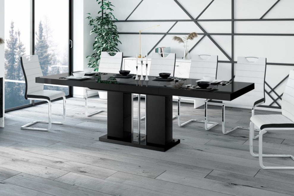 MILOSA Extendable Dining Table, Black