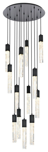 Aurora 13 Light Chandelier in Black And Clear