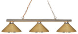 Sharp Shooter 3 Light Billiard, Polished Brass With Polished Brass Shade