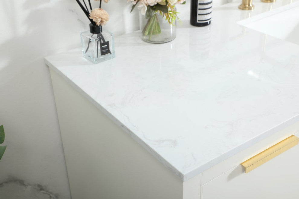 Bethany Single Bathroom Vanity, White, 60"