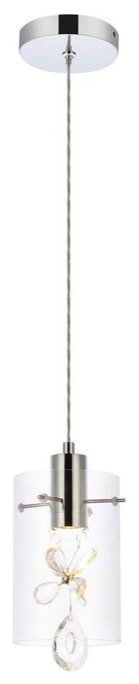 Elegant Lighting 5202D6 Hana 7"W LED Crystal Mini Pendant - Gold