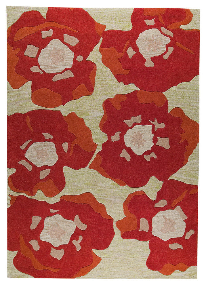 Poppy Rug, Orange, 5''6"x7''10"