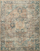 Margot Oriental Terracotta/Lagoon Area Rug, 7'6"x9'6"