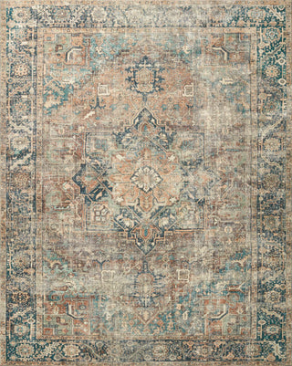 Margot Oriental Terracotta/Lagoon Area Rug, 7'6"x9'6"
