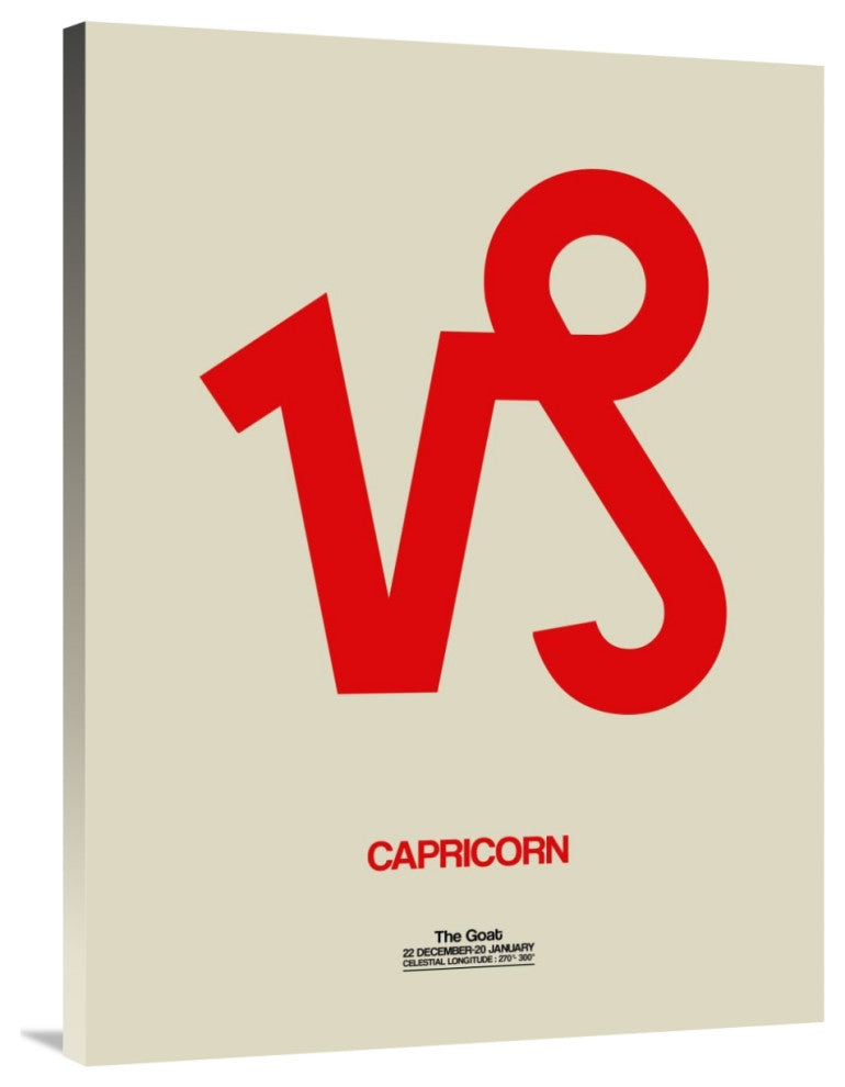 "Capricorn Zodiac Sign Red" Fine Art Print