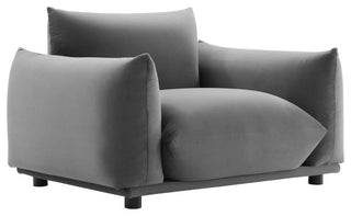 Copious Performance Velvet Armchair Gray