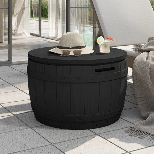 vidaXL Outdoor Storage Box Patio Furniture Storage Trunk Black Polypropylene