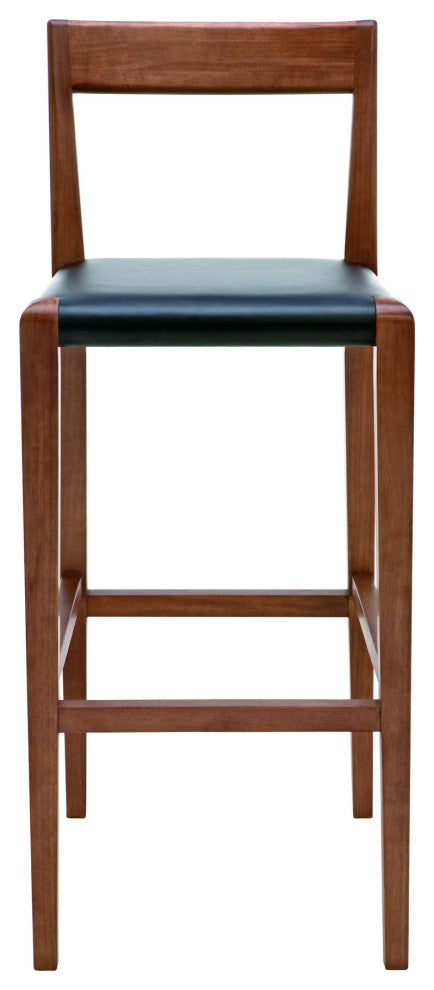 Ameri Leather Stool, Black, Bar Height