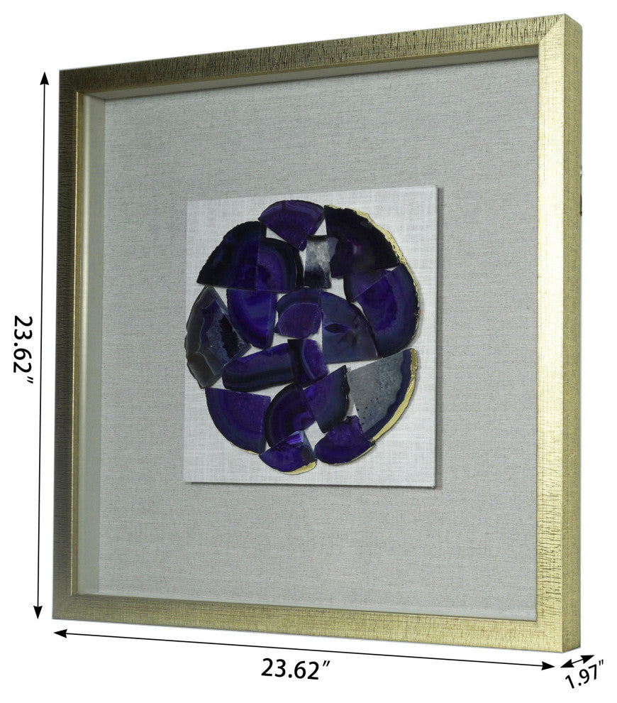 Shattered Agate Shadow Box Wall DÃ©cor (Purple)