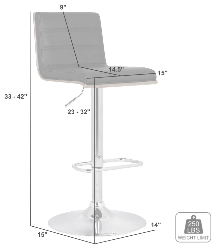 Aubrey Swivel Bar Stool, Black