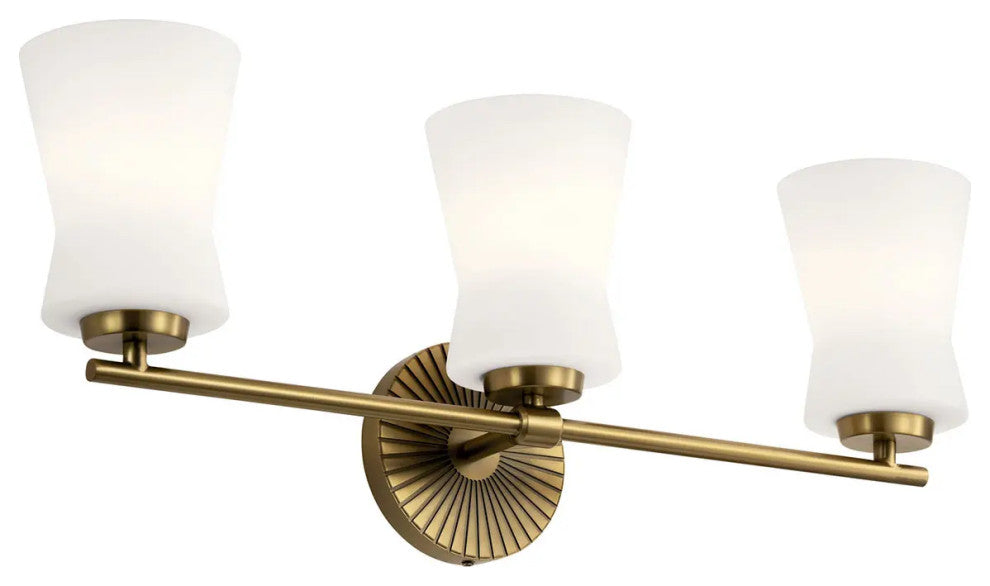 Brianne Brushed Natural Brass Bath 3-Light