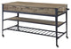 ACME Macaria Kitchen Island, Rustic Oak and Black