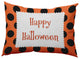 Happy Halloween Dots Accent Pillow, Traditional Orange, 14"x20"