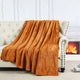 Christmas Solid Flannel Fleece Blanket, Burnt Orange, Queen