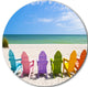 Adirondack Beach Chairs, Seashore Photo Disc Metal Wall Art, 36"