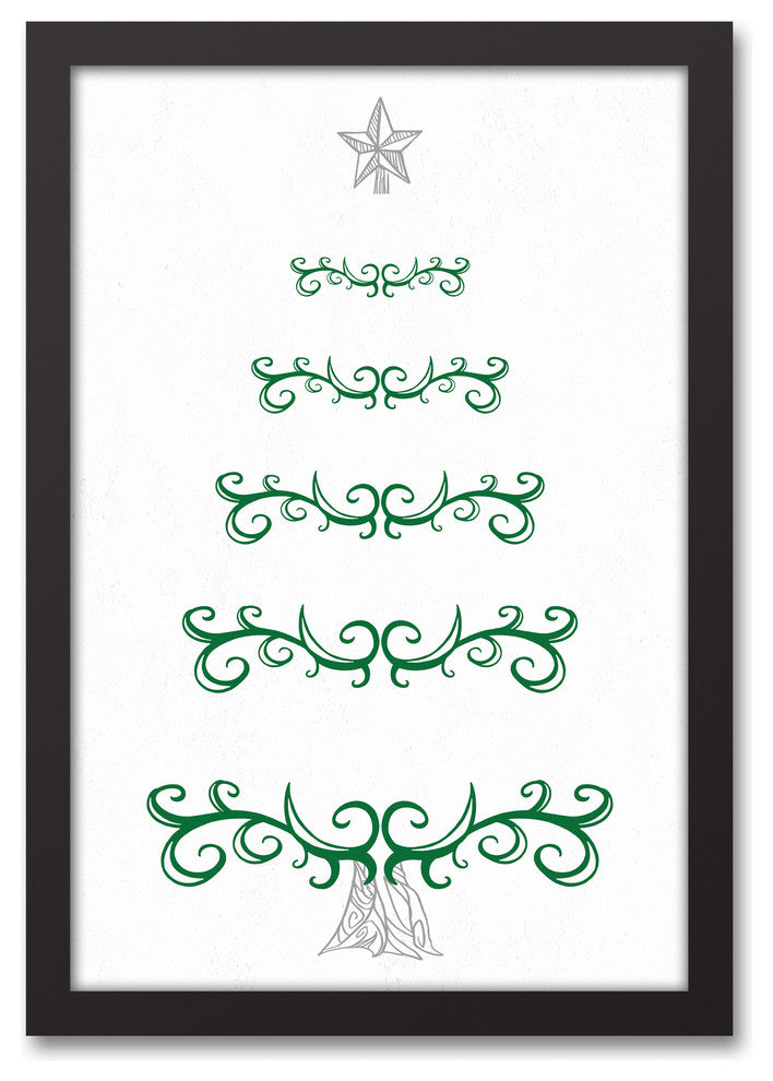 Tree Doodle 12x18 Black Framed Canvas