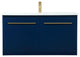 Phoebe Single Bathroom Vanity, Blue, 36", Without Backsplash