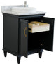 25" Single Vanity, Dark Gray Finish With White Carrara And Round Sink