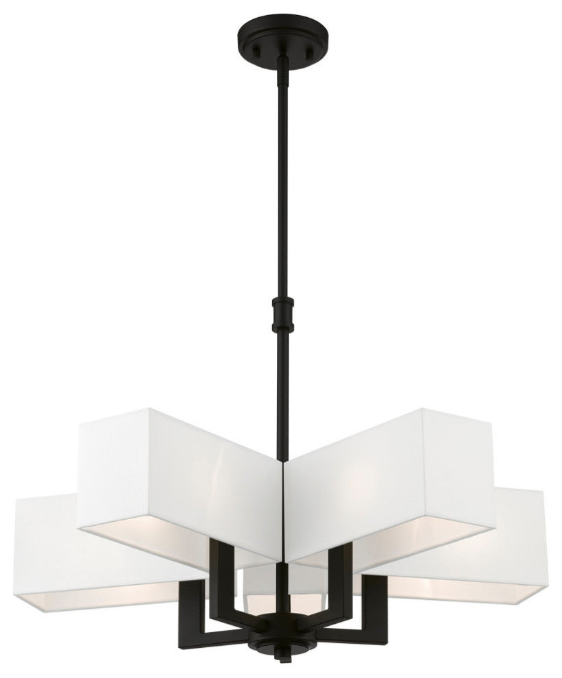 Rubix 5 Light Satin Brass Chandelier