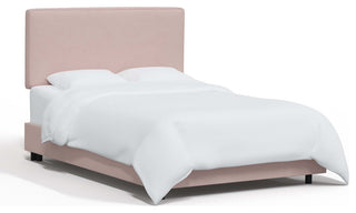 Square Upholstered Bed, Velvet Blush, Full