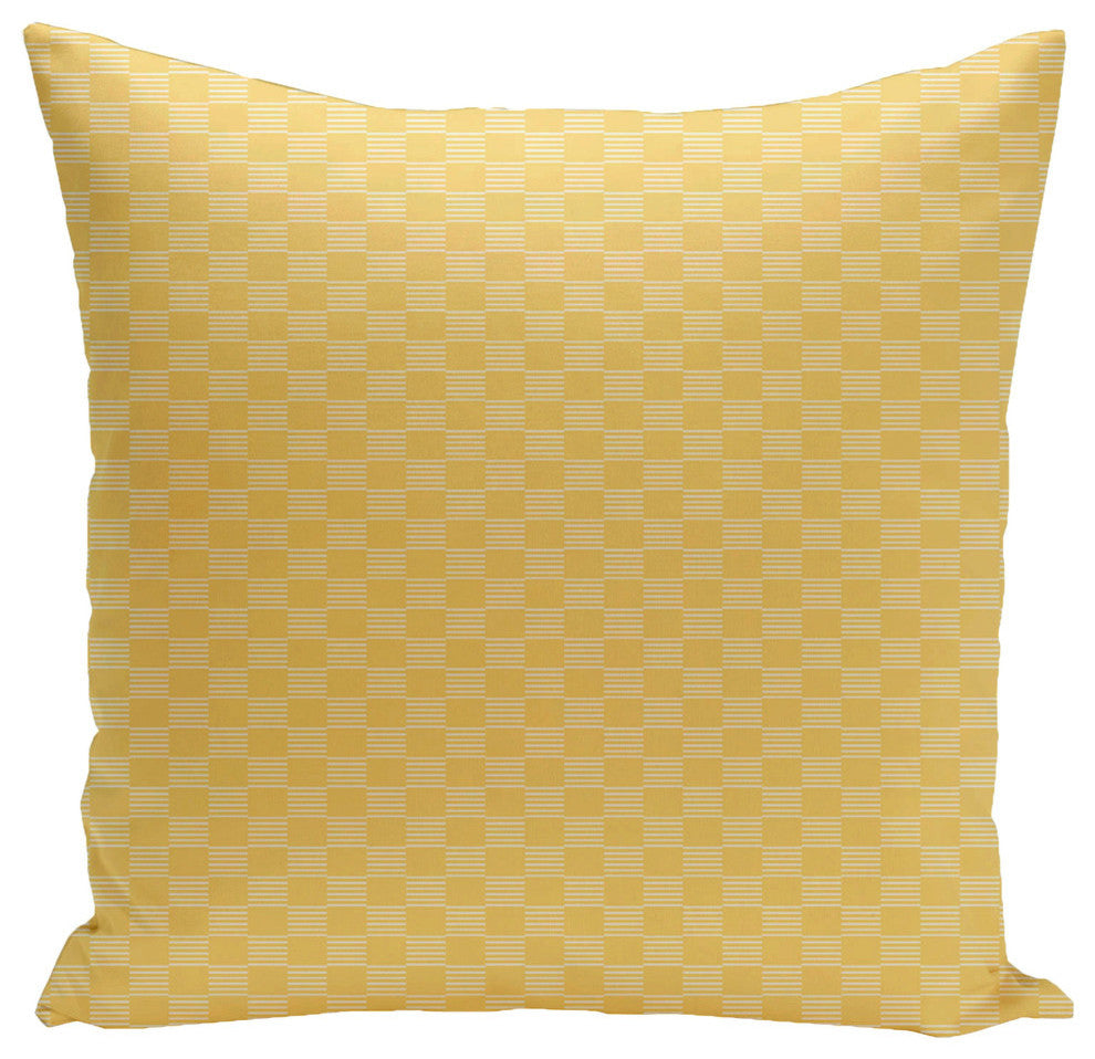 Geometric Decorative Pillow, Lemon, 20"x20"