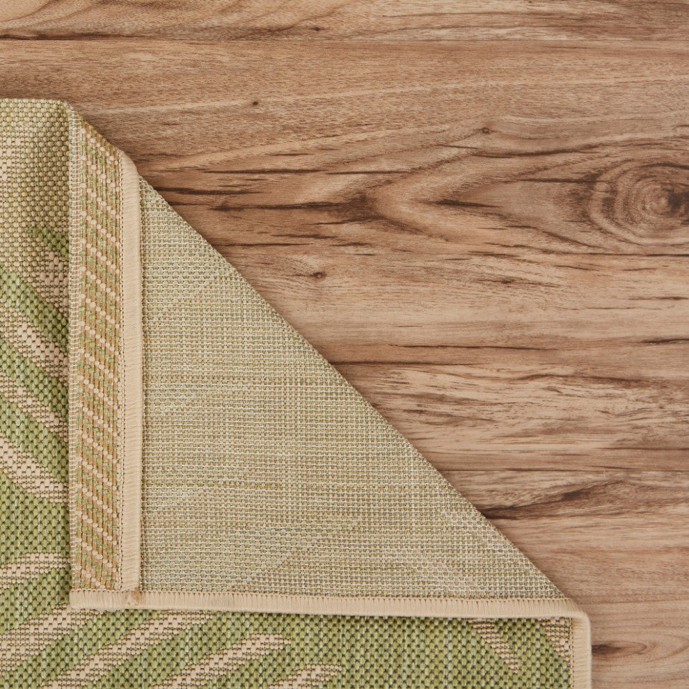 2' X 3' Beige Floral Indoor Outdoor Area Rug