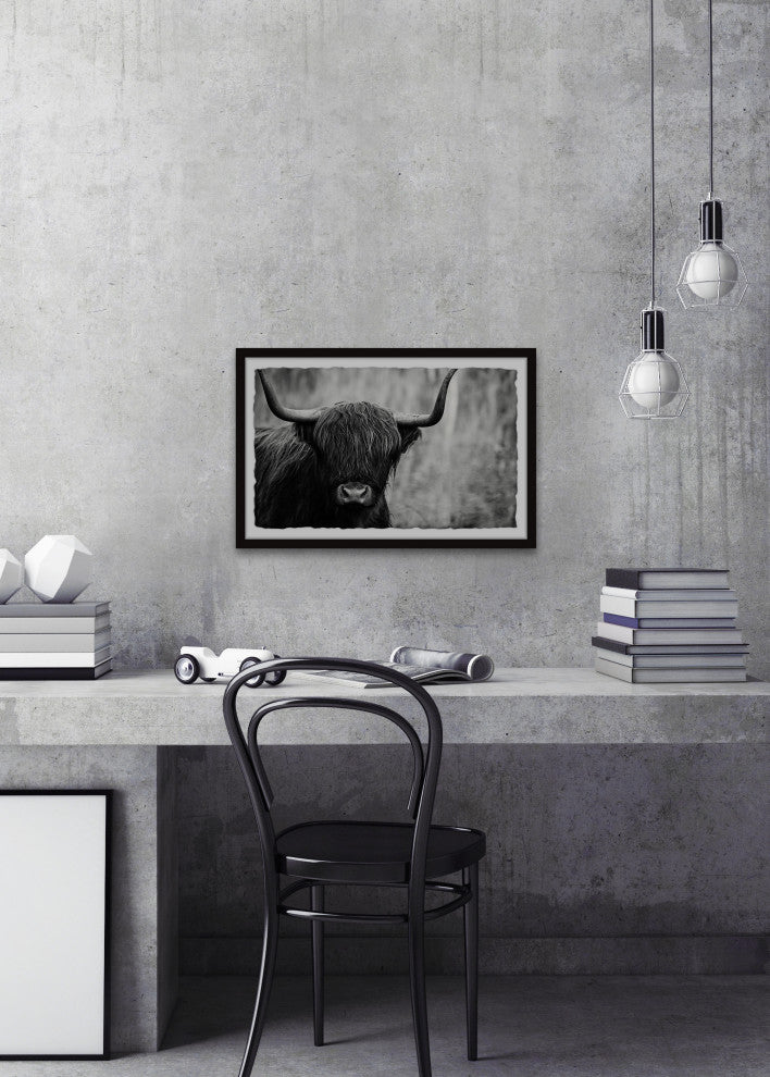 "Angus the Highland Cow" Framed Painting Print, 18x12