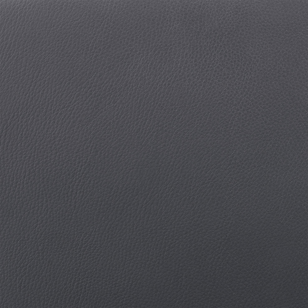 Palmdale Swivel Faux Leather Stool, Black /Slate Gray, 26" Counter Height