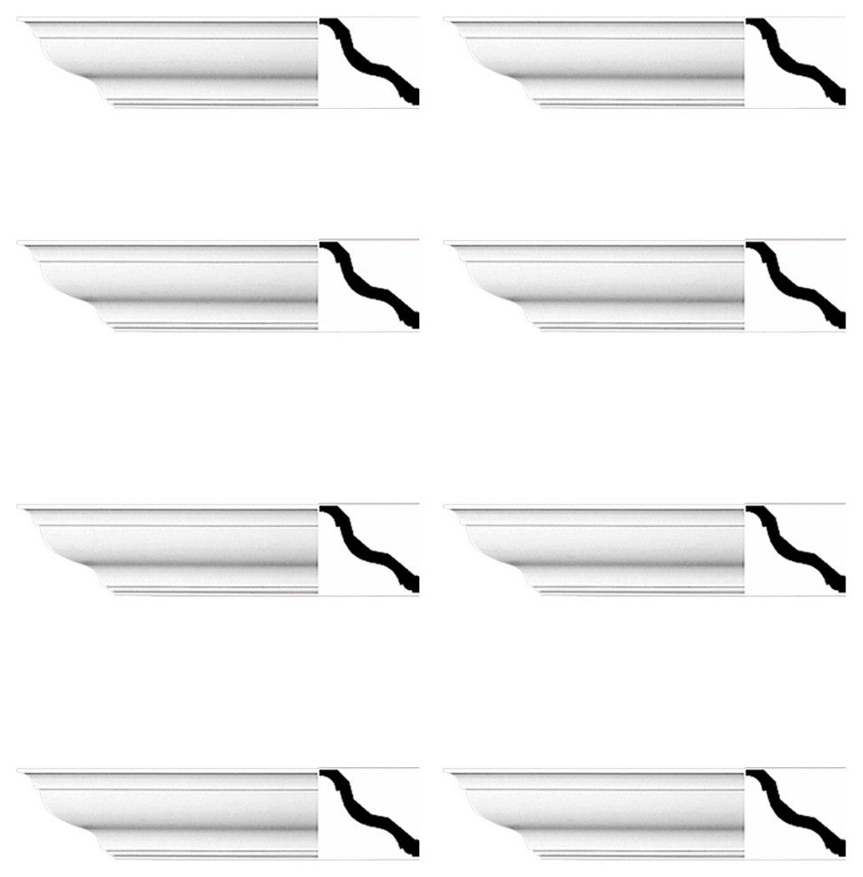 Cornice White Urethane Kensinton Design 8 Pieces Totaling 752" Length