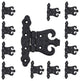 Black Cabinet Door Hinge Rust Resistant Wrought Iron Hinge, Pack of 12