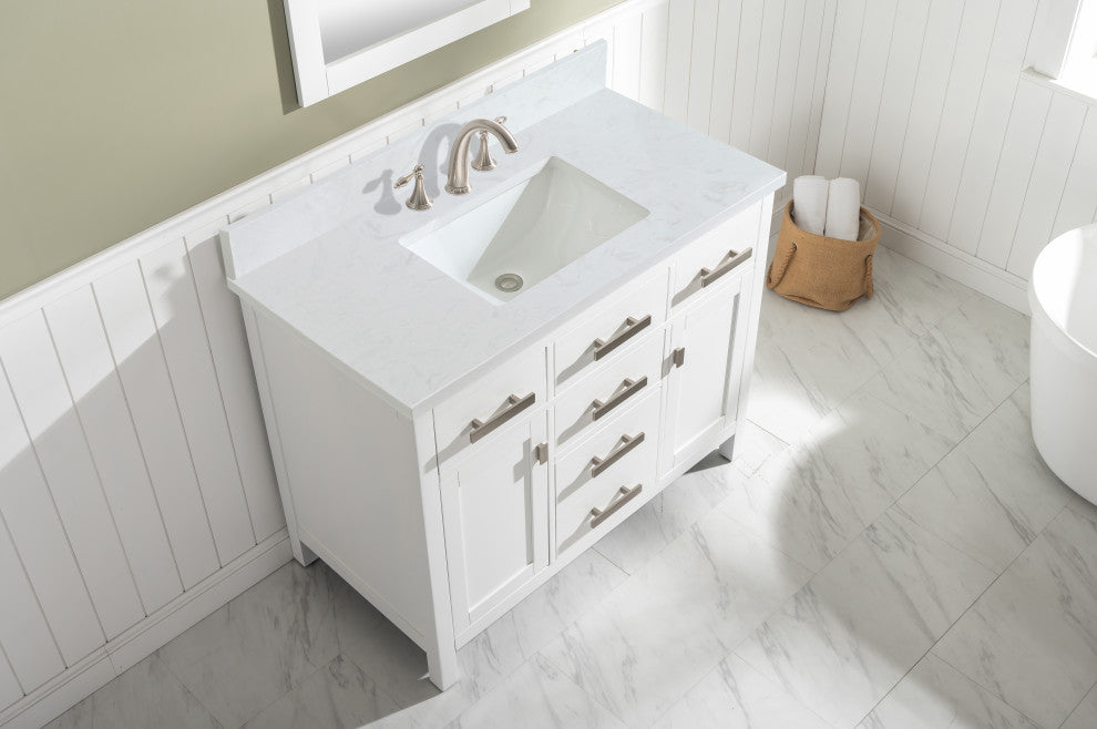 Valentino 42" Single Vanity, White