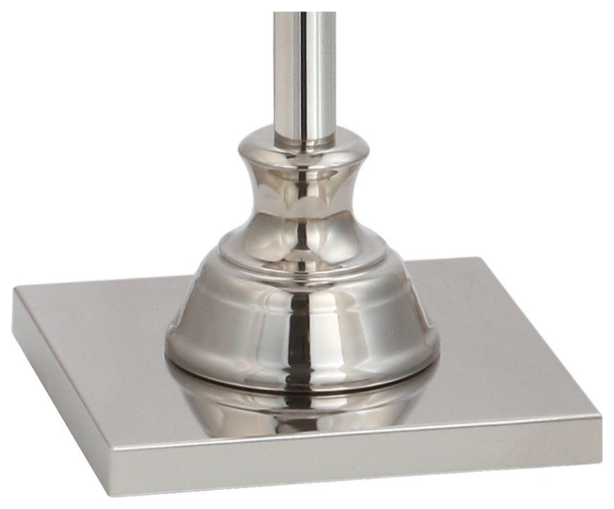 Othello Metal LED Floor Lamp, Polished Nickel, 62"