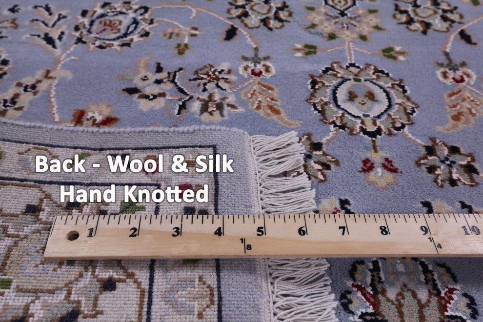 4' 1" X 6' 3" Wool & Silk Hand-Knotted Persian Nain Rug - Q14737