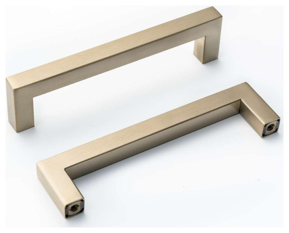 Square Bar Pull Cabinet Handle Gold Champagne Stainless 12 mm., 5"